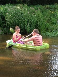 Small pond with rowing boat
